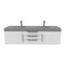 Castello Usa Thames 60-inch White Vanity Set with Gray Top and Chrome Handles CB-MC-60W-CHR-20146-GR - alternate 1